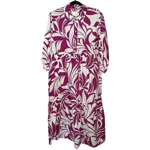 Maeve by Anthropologie Bettina Maxi Dress Floral Print Button Down Women's Small